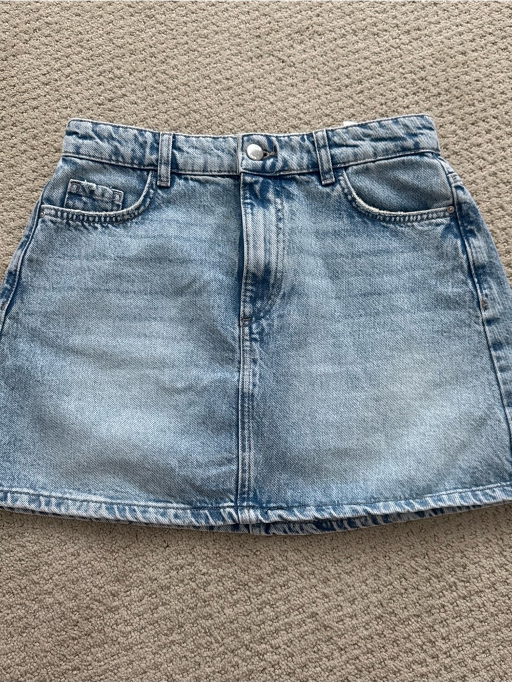 Classic Light Blue Denim Mini Skirt